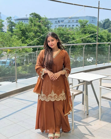 New Designer Party Wear Top & Palazzo Set with Fancy Dupatta