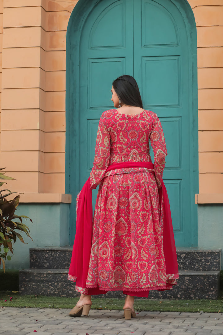 BEAUTIFUL EMBROIDERY WORKED ANARKALI GOWN SET WITH DUPATTA