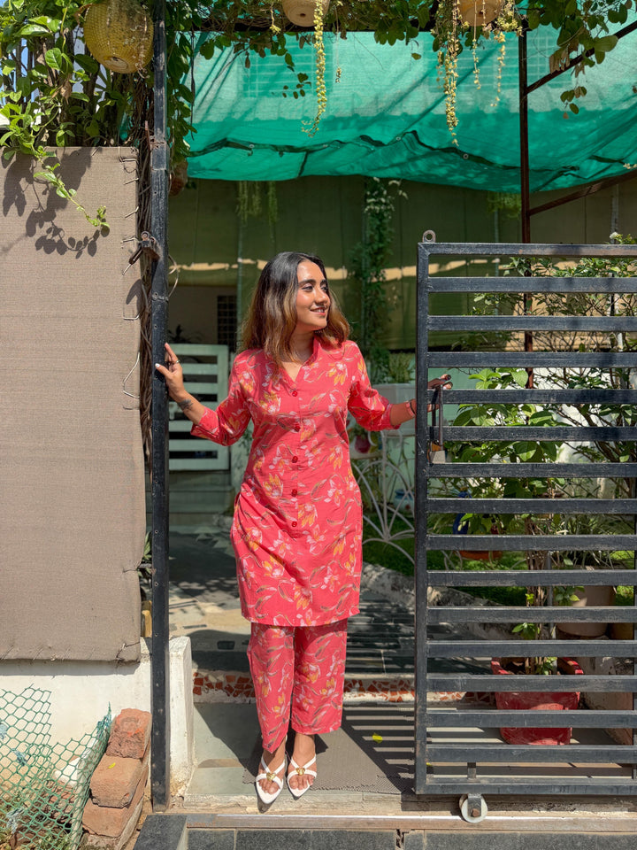 Comfort Fit Cotton Printed Co-Ord Set