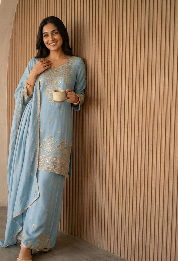 Premium Designer ZAZU Silk Ethnic Palazzo Collection