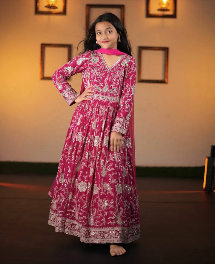 Pink Beautiful Charming Anarkali Dress