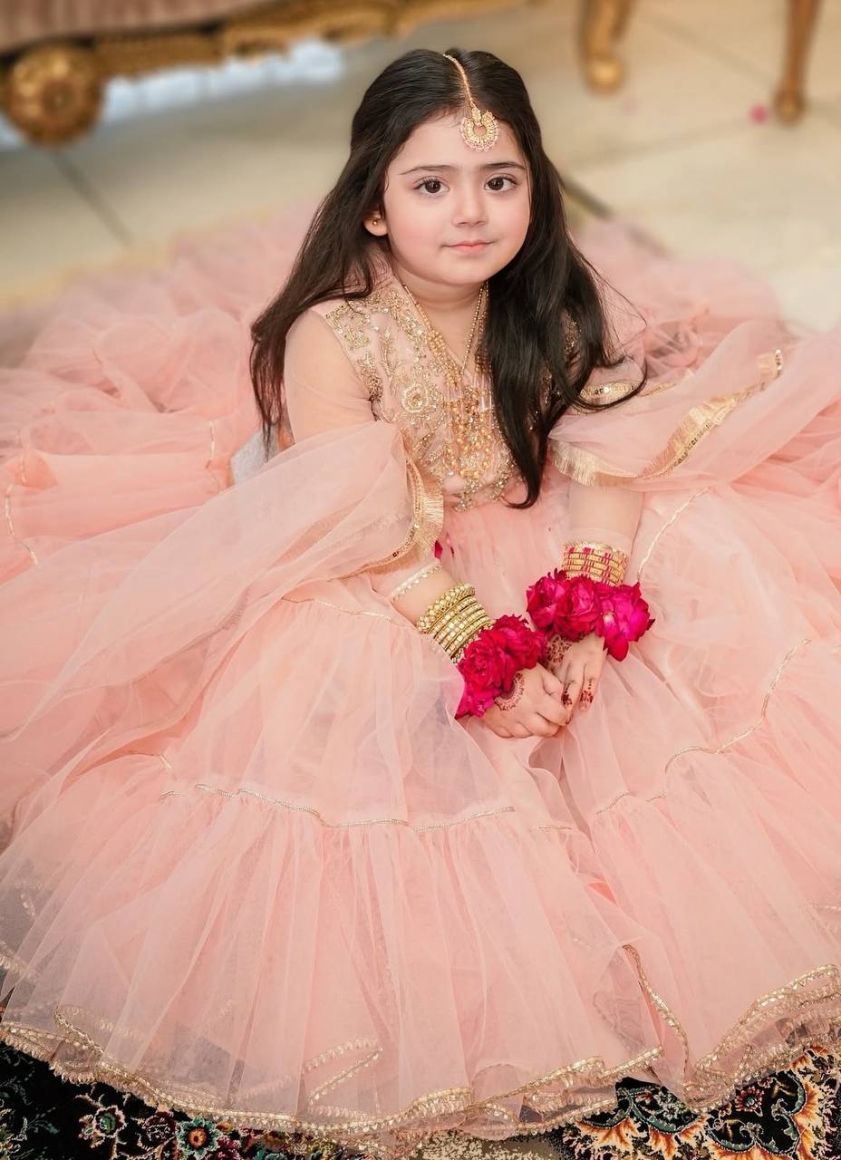 Tiny Twirls With Butterfly Net Ready to Wear Flair Lehenga-Choli Set