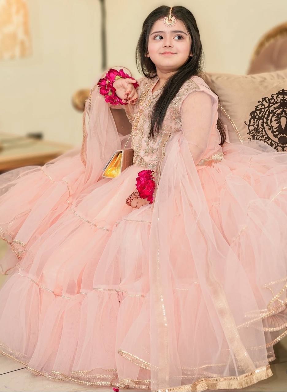 Tiny Twirls With Butterfly Net Ready to Wear Flair Lehenga-Choli Set
