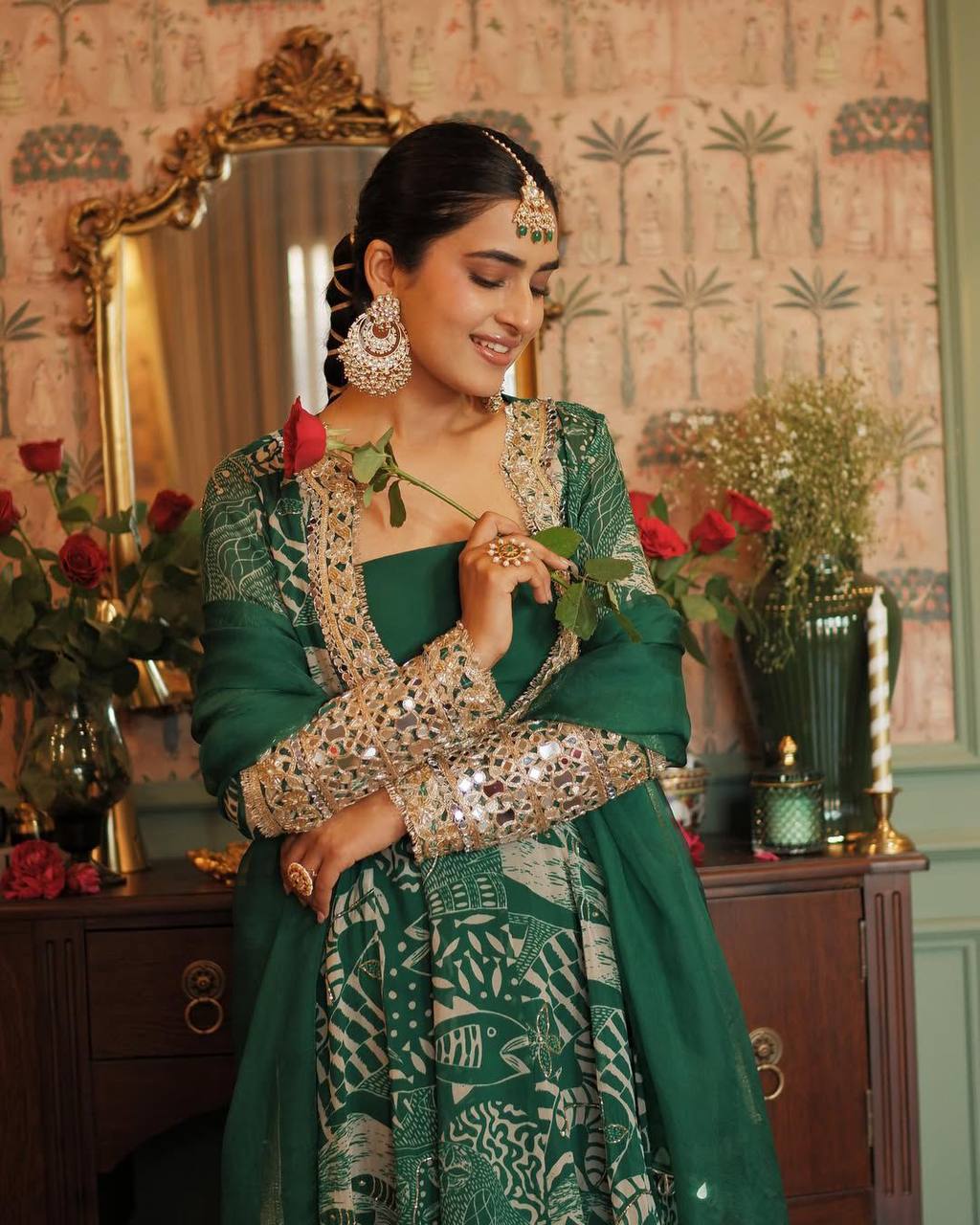 NEW TRENDY FOUR PIECE INDO WESTERN TOP BOTTOM BLOUSE WITH DUPATTA IN EMBROIDERED WORK