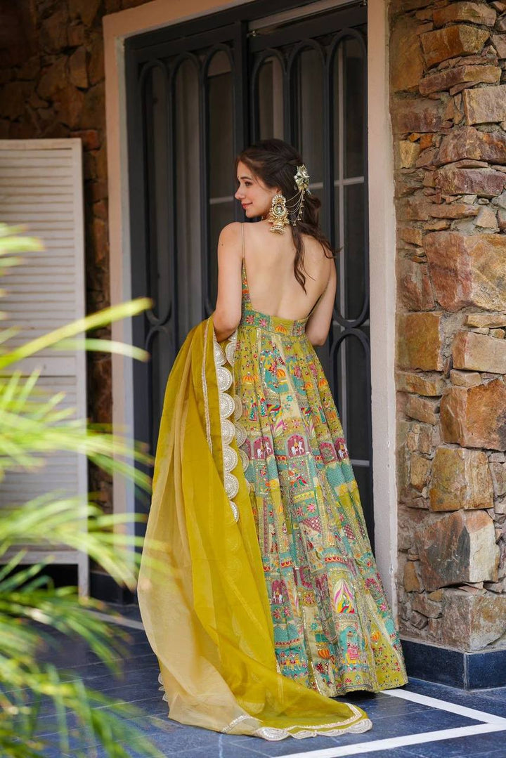Royal Digital Printed Anarkali Gown Set