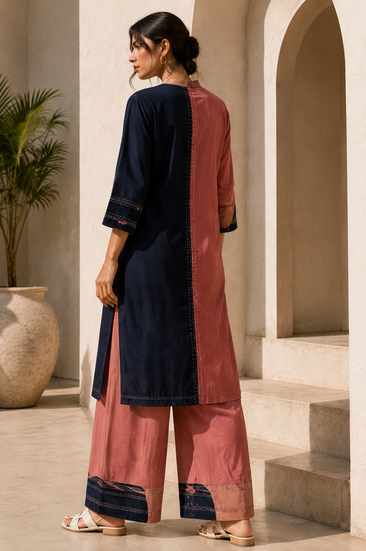 Urban Muse Handcrafted Cotton-Linen Kurta Set