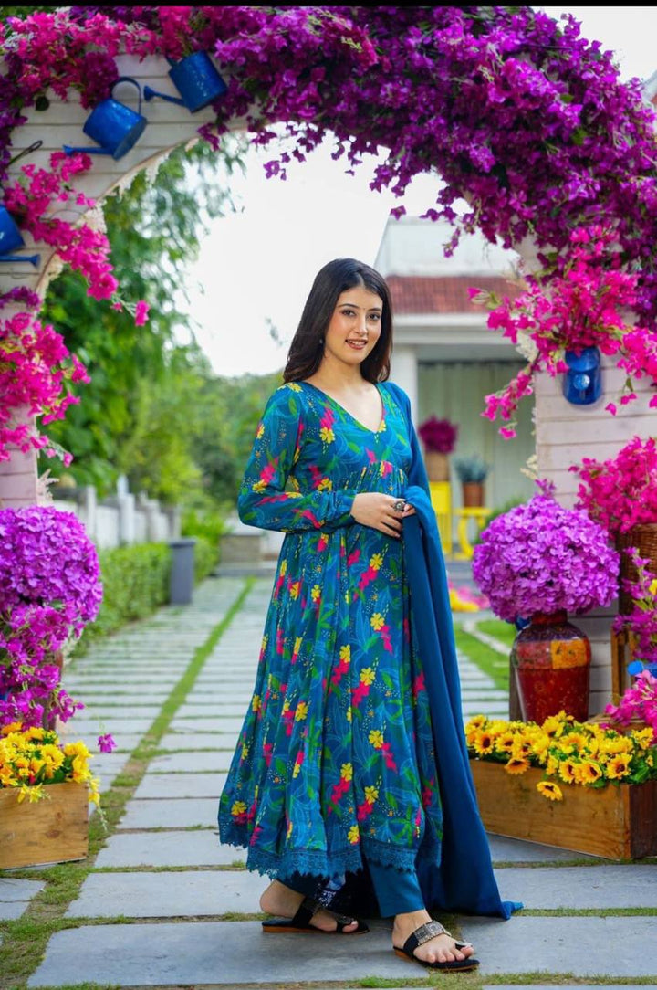 Launching new multicolored anarkali with zippy less