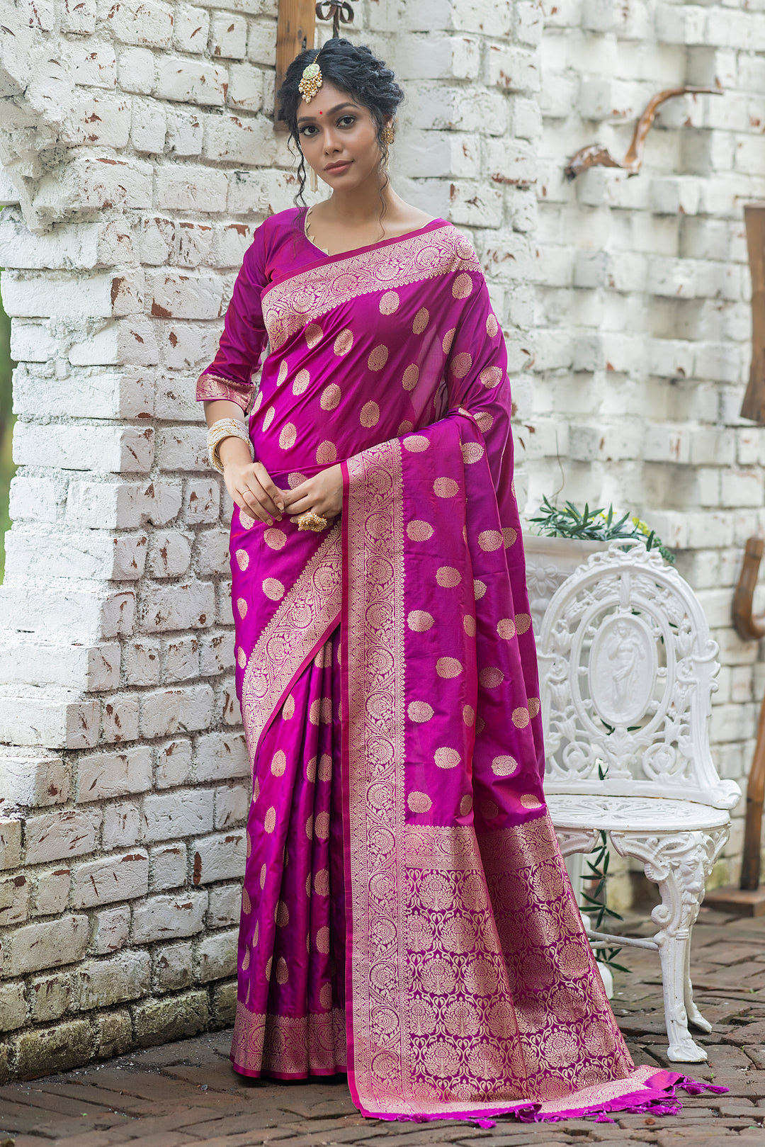 SOFT BANARASI KATAN SILK SAREE PURE ZARI WEAVING PALLU DESIGN