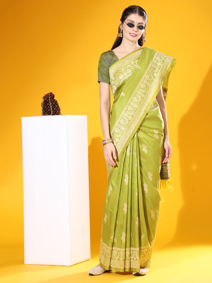 PRESENTING NEW SOFT RAW SILK WITH EXCLUSIVE CONTRAST WOVEN PALLU