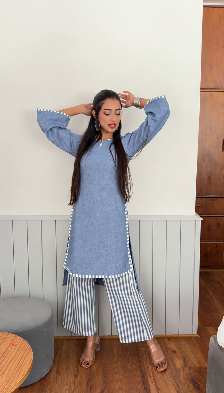 Blue Breeze Linen & South Cotton Co-Ord Set