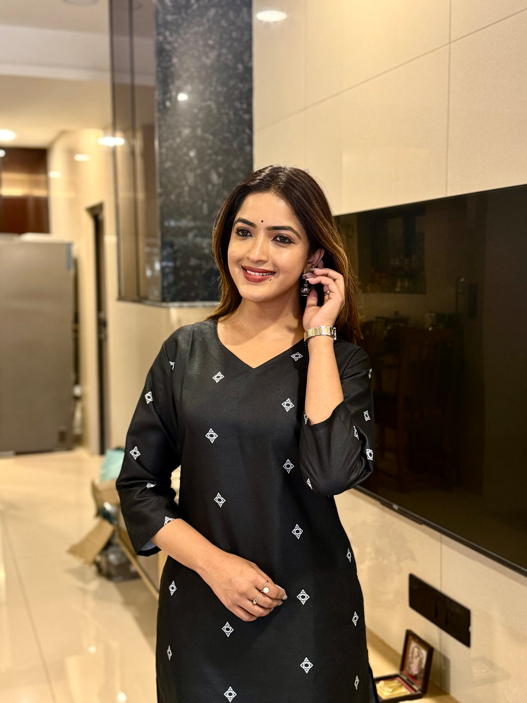 Pure Cotton Black Printed Co-Ord Set