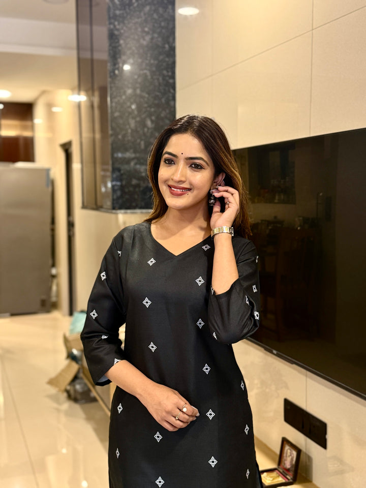 Pure Cotton Black Printed Co-Ord Set