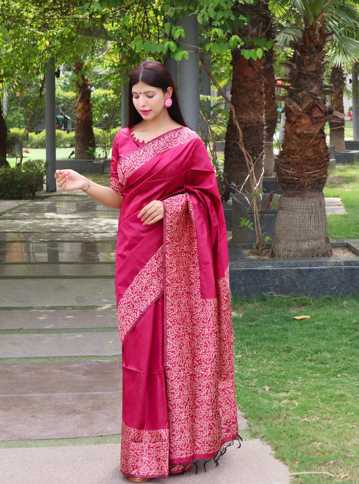 Launching handloom raw silk saree with rich pallu