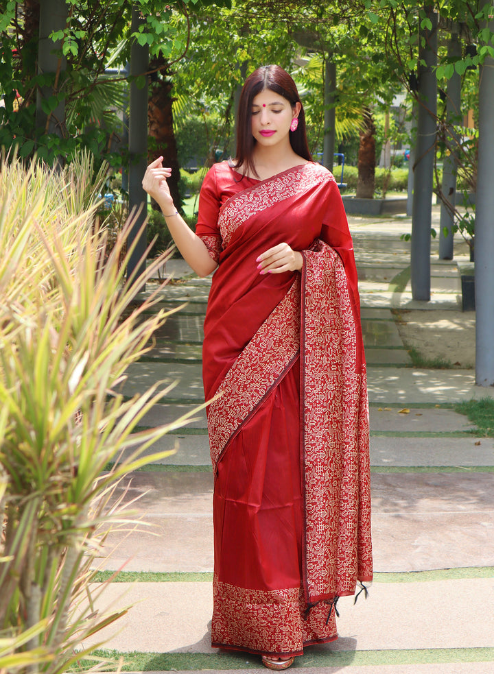 Launching handloom raw silk saree with rich pallu