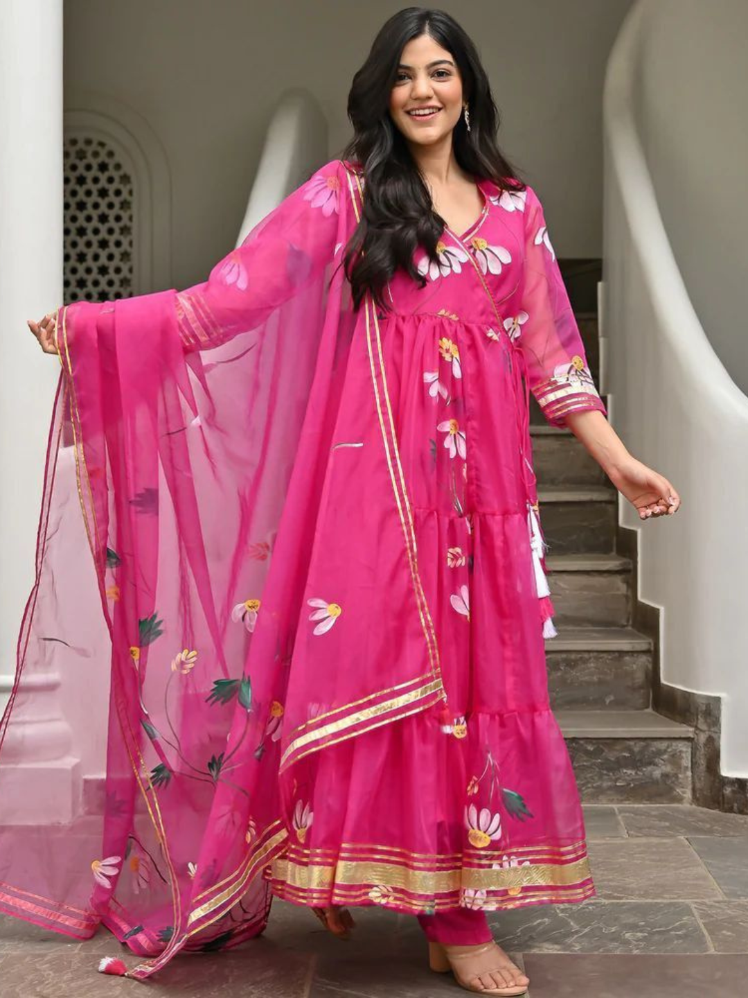 HOT PINK ORGANZA SUIT