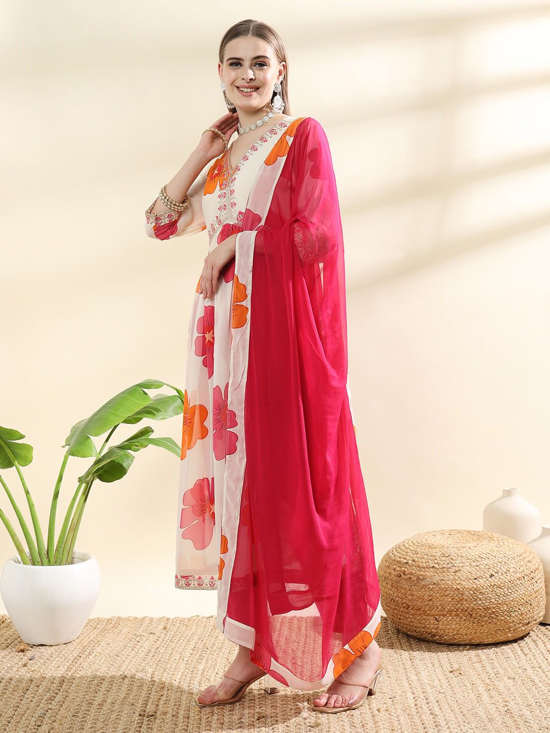 NYRA CUT GOWN PANT WITH DUPATTA