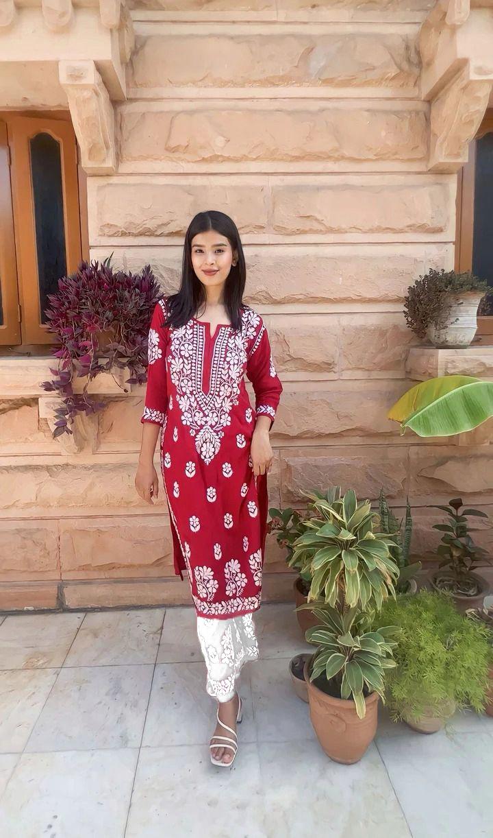 PRESENTING NEW REYON KURTA WITH PALAZZO SET