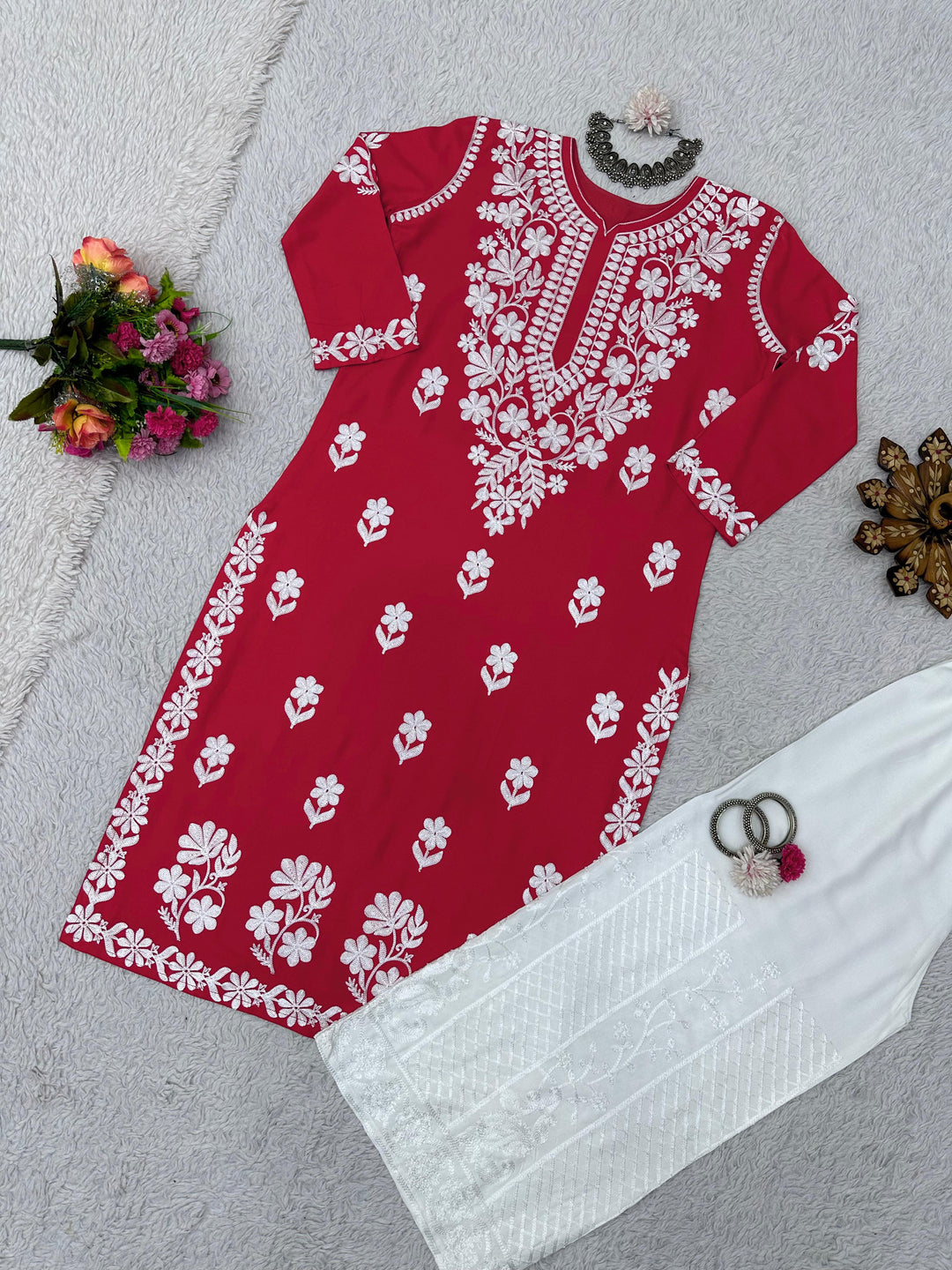 PRESENTING NEW REYON KURTA WITH PALAZZO SET