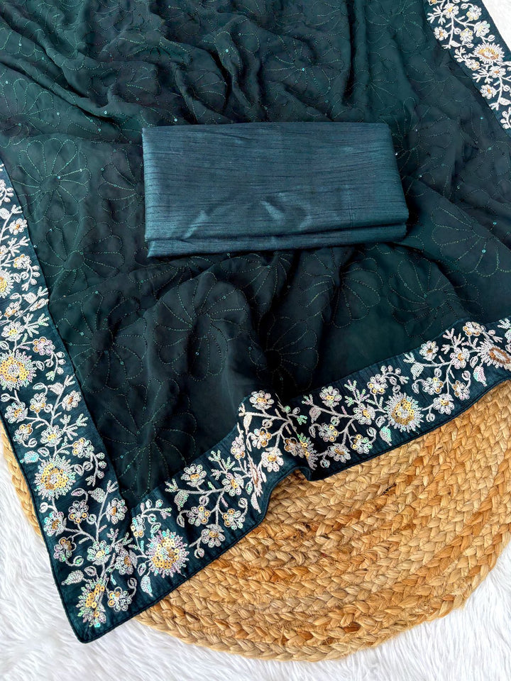 NEW BEAUTIFUL FAUX GEORGETTE SAREE
