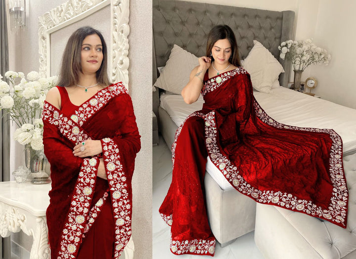NEW BEAUTIFUL FAUX GEORGETTE SAREE
