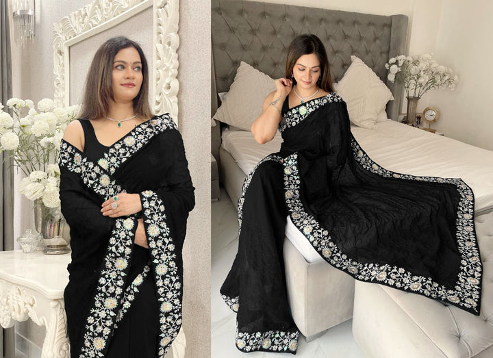 NEW BEAUTIFUL FAUX GEORGETTE SAREE