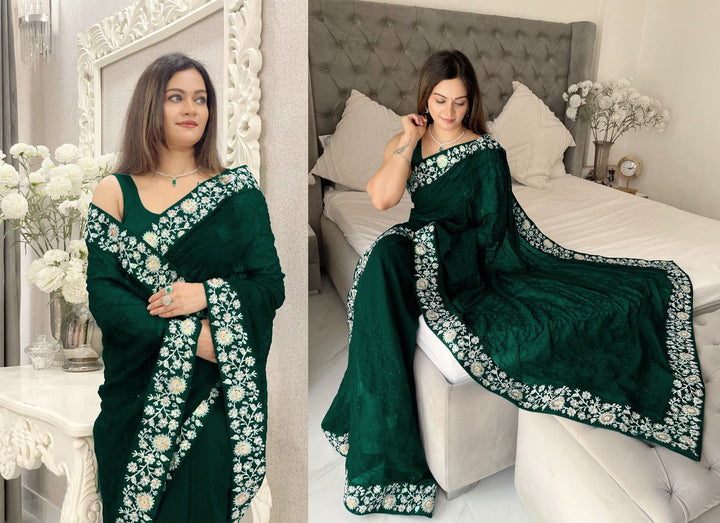 NEW BEAUTIFUL FAUX GEORGETTE SAREE