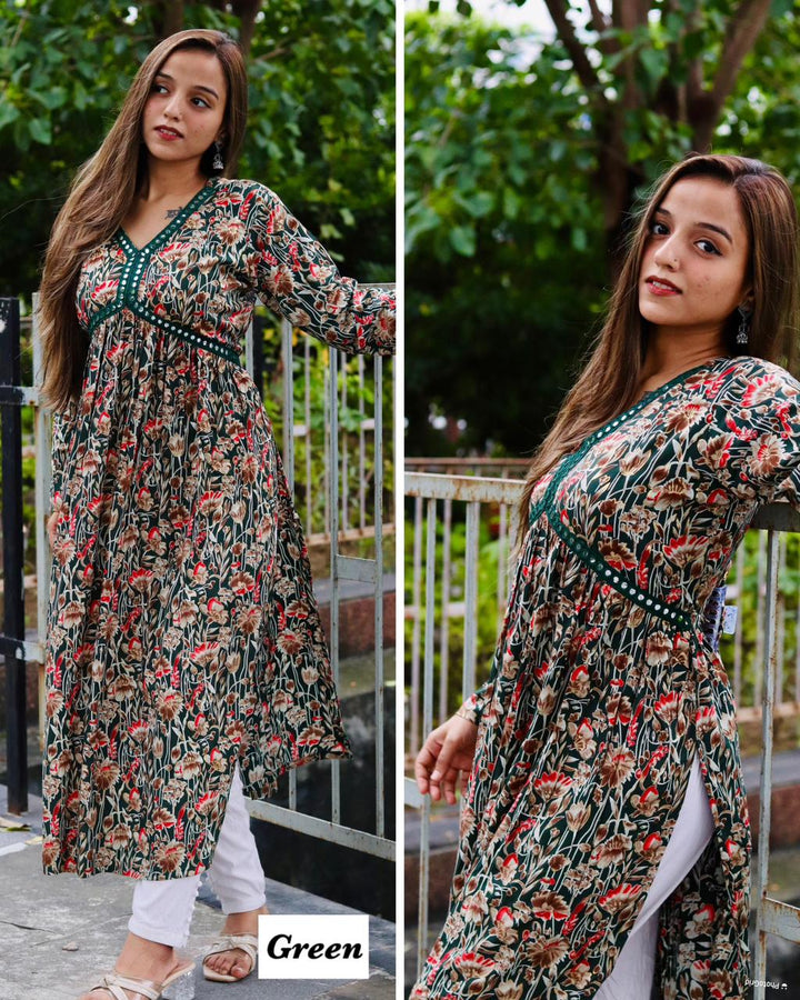 Naira Cut Full Flair Dress :3 piece suit(top,bottom&dupatta)