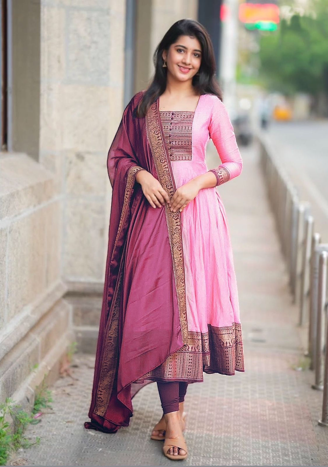 Beautiful Gown With Duppta :3 piece suit(top,bottom&dupatta)