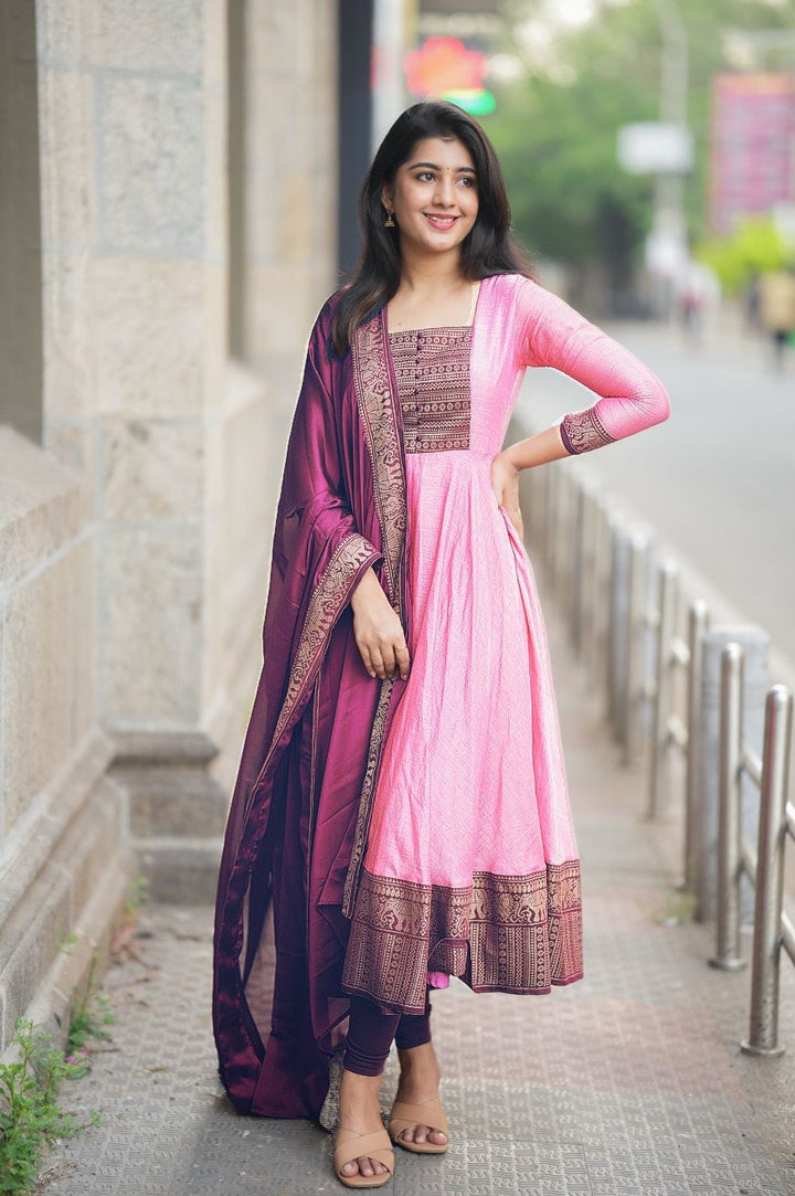 Beautiful Gown With Duppta :3 piece suit(top,bottom&dupatta)