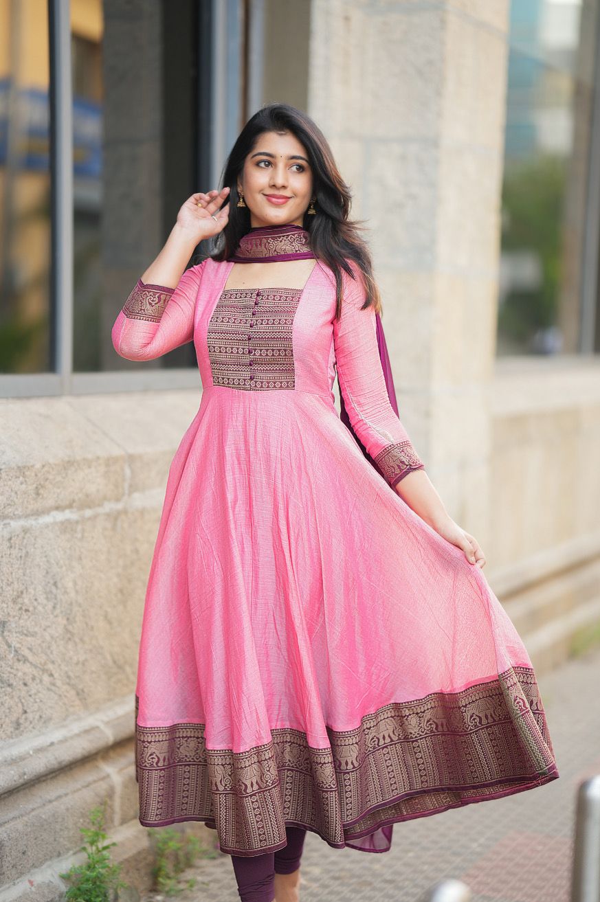 Beautiful Gown With Duppta :3 piece suit(top,bottom&dupatta)