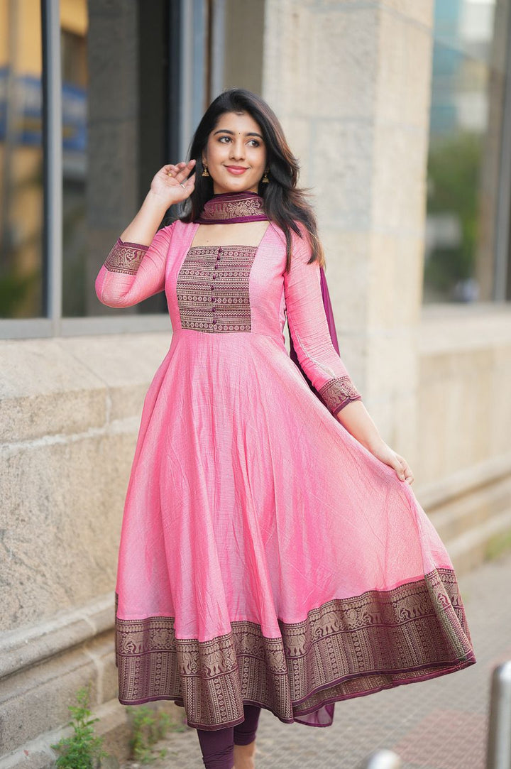 Beautiful Gown With Duppta :3 piece suit(top,bottom&dupatta)
