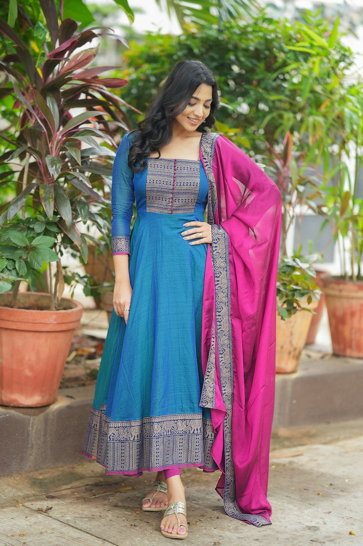 Beautiful Gown With Duppta :3 piece suit(top,bottom&dupatta)