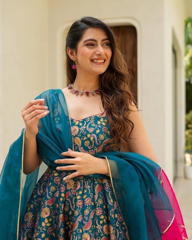 Luxurious Chinnon Silk Suit Set with Dupatta :3 piece suit(top,bottom&dupatta)
