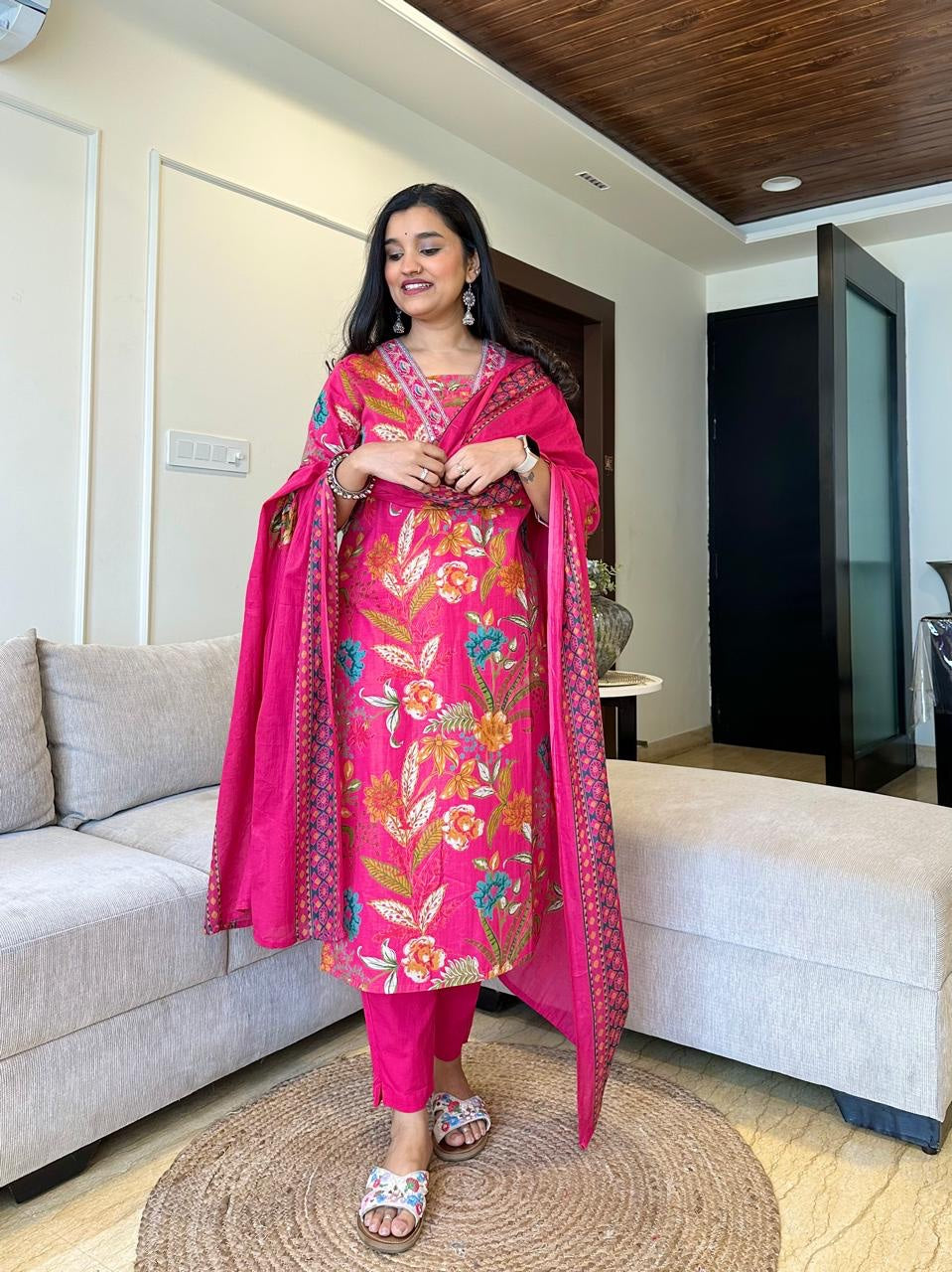 New Cotton Suit Sets :3 piece suit(top,bottom&dupatta)