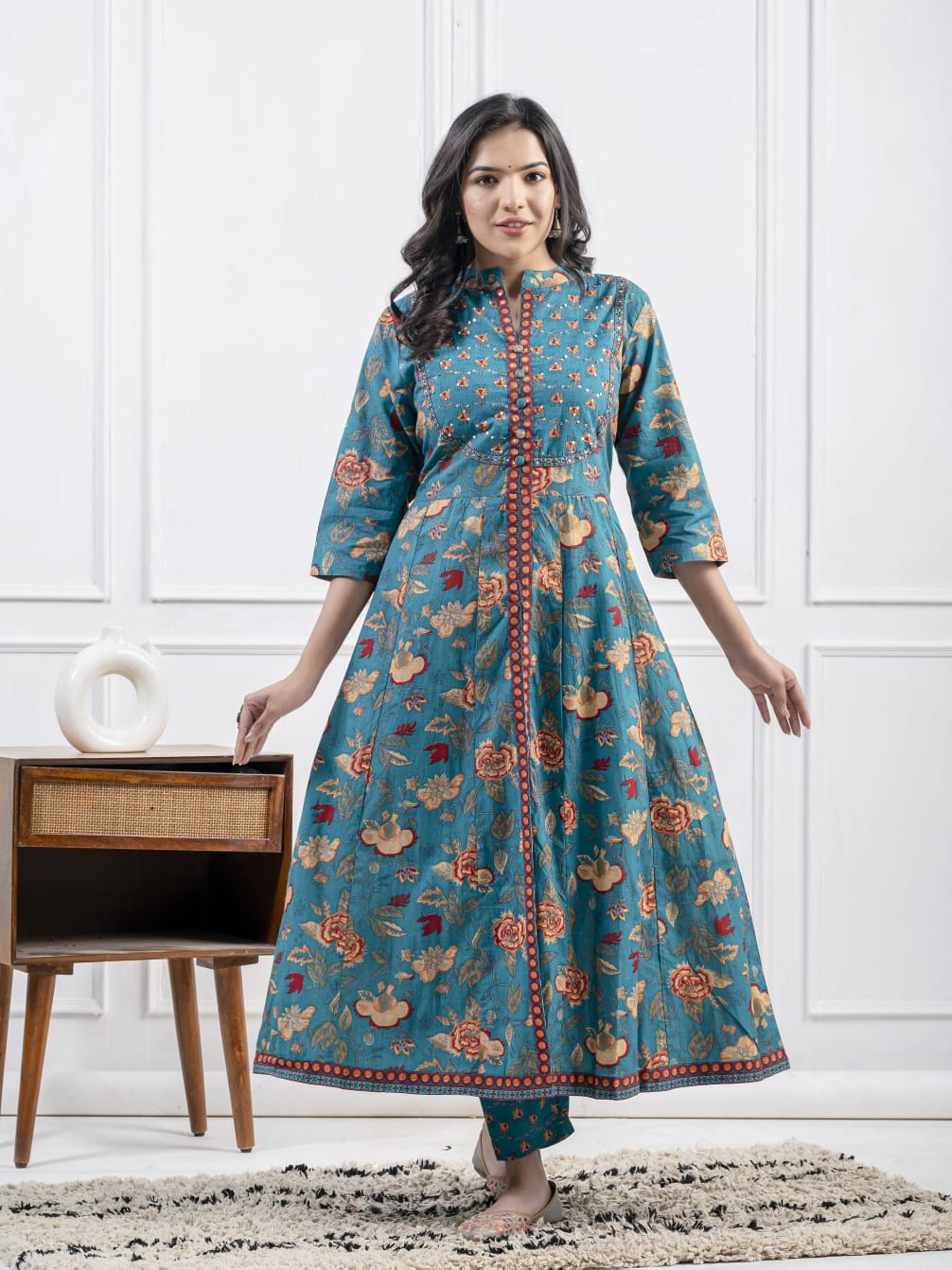 PURE COTTON KURTA SET :3 piece suit(top,bottom&dupatta)