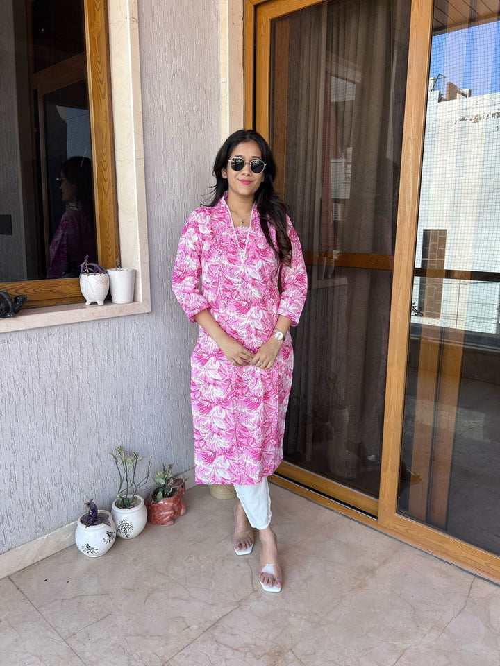 Presenting Everyday Comfort Heavy-Quality Cotton Kurti with Pant :3 piece suit(top,bottom&dupatta)