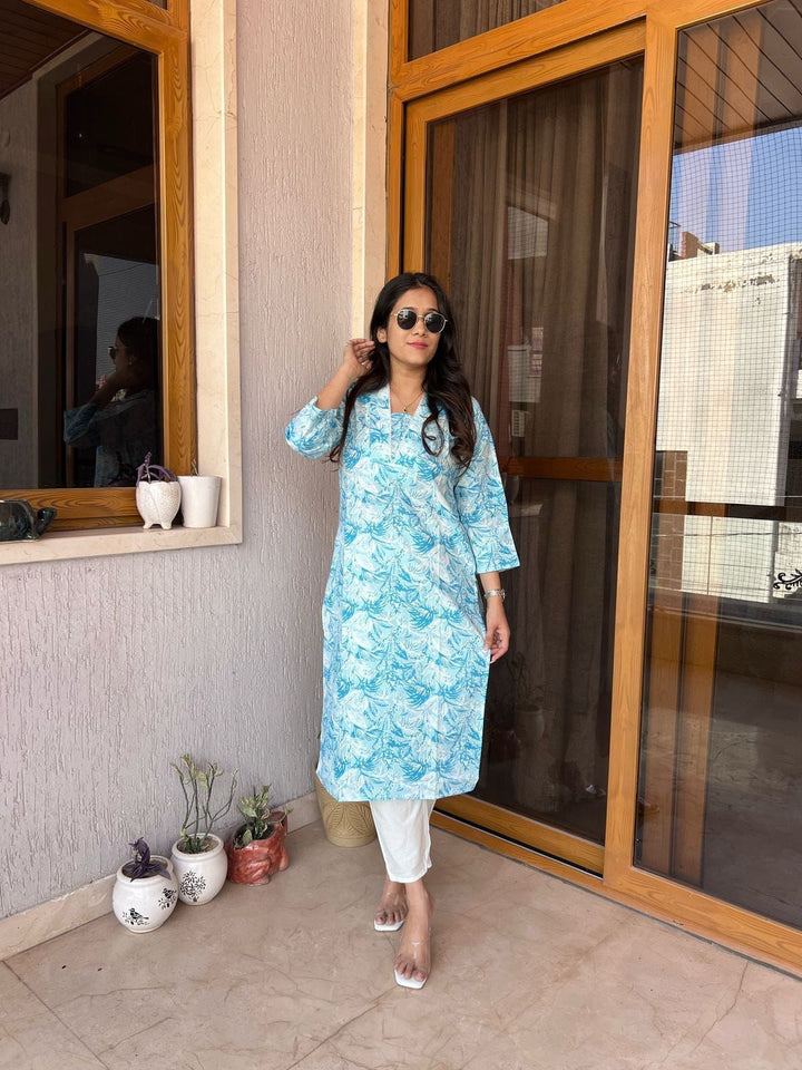 Presenting Everyday Comfort Heavy-Quality Cotton Kurti with Pant :3 piece suit(top,bottom&dupatta)