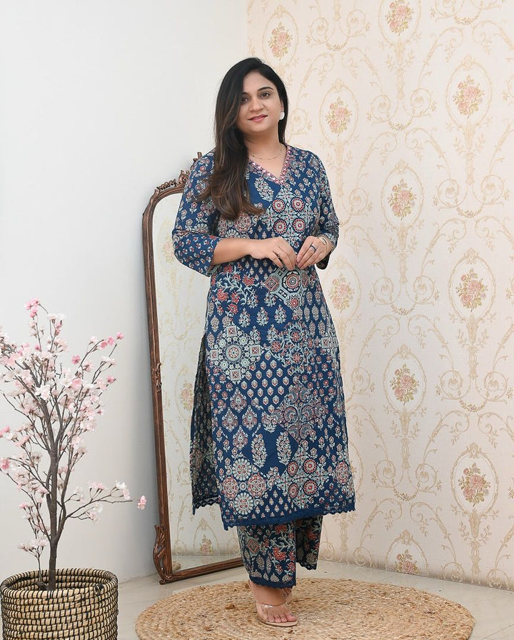 Celebrate Summer Style Premium Cotton Suit Set :3 piece suit(top,bottom&dupatta)