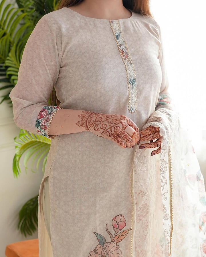 Off-White Lilan Printed Suit Set