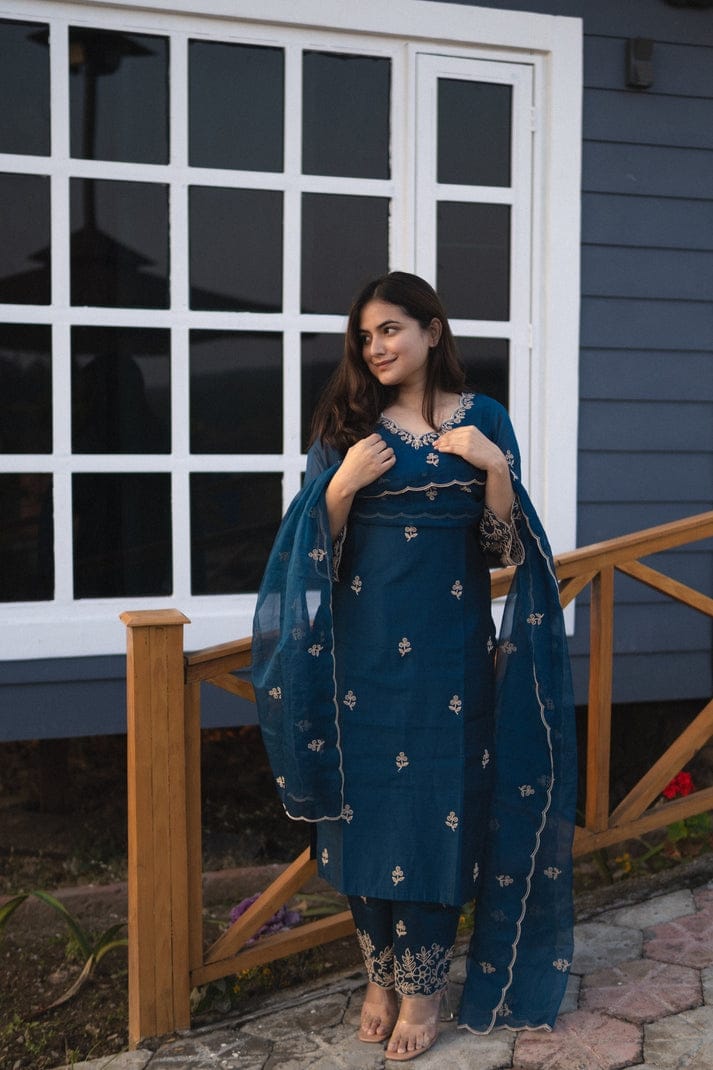 Timeless Elegance in Every Thread – Chanderi Silk 3-Piece Suit Set