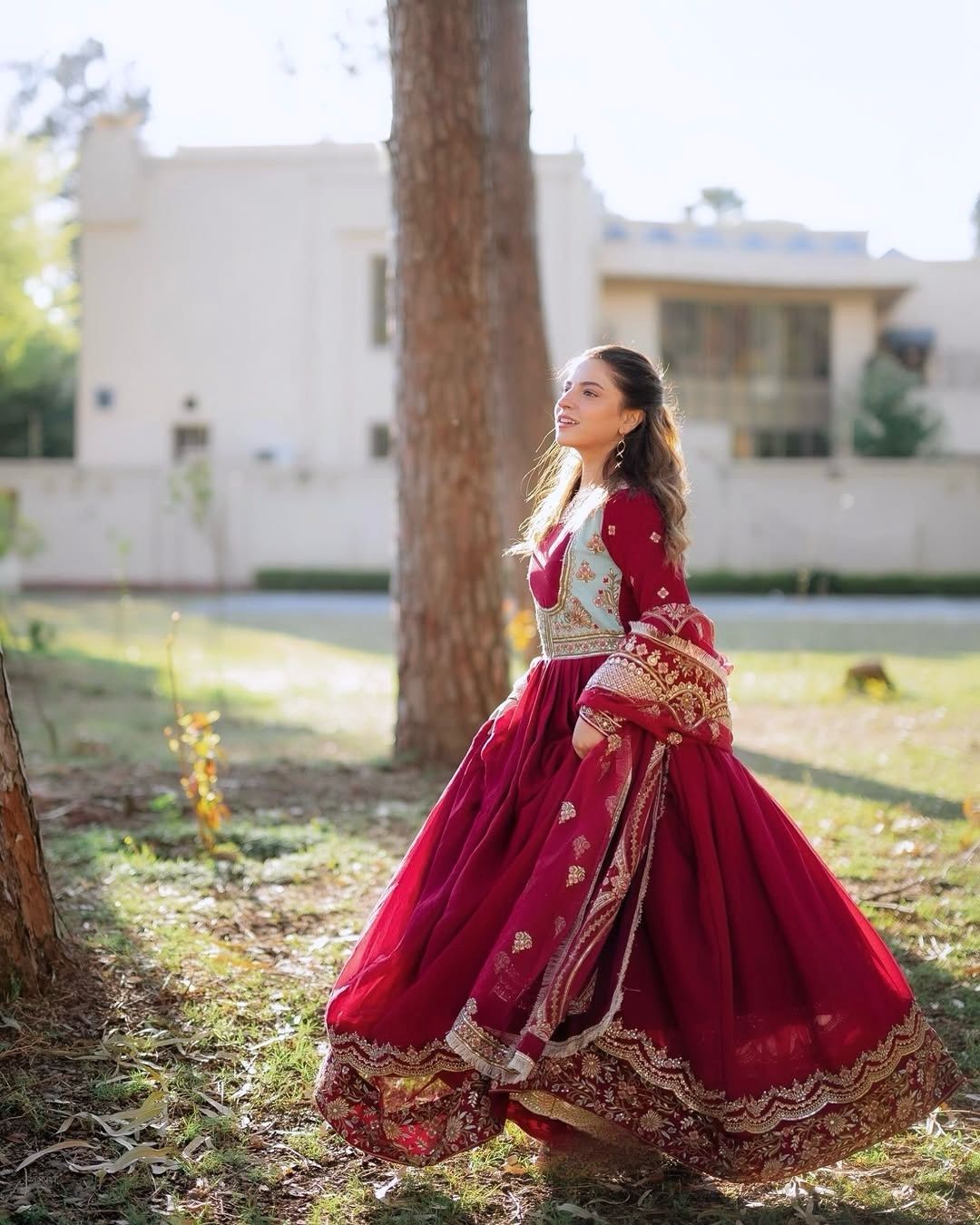 Elegant Embroidered Faux Georgette Gown with Dupatta Set