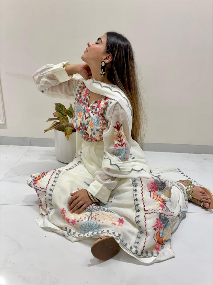 Timeless Full Embroidery Work Kurta Ensemble.
