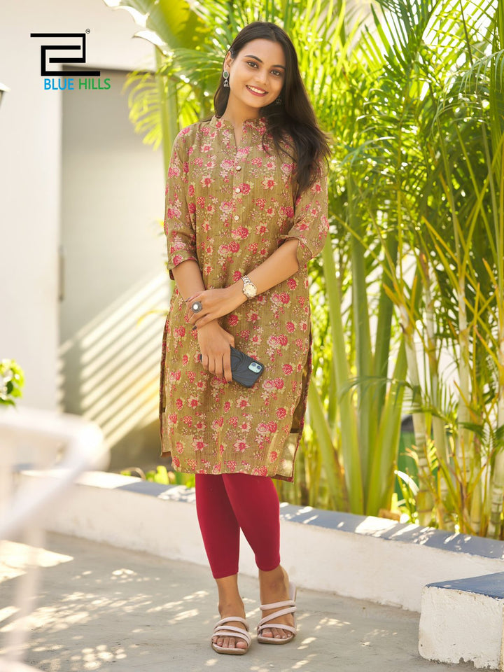 Kbs X Blue Hills Regular And Office Wear Printed Kurti