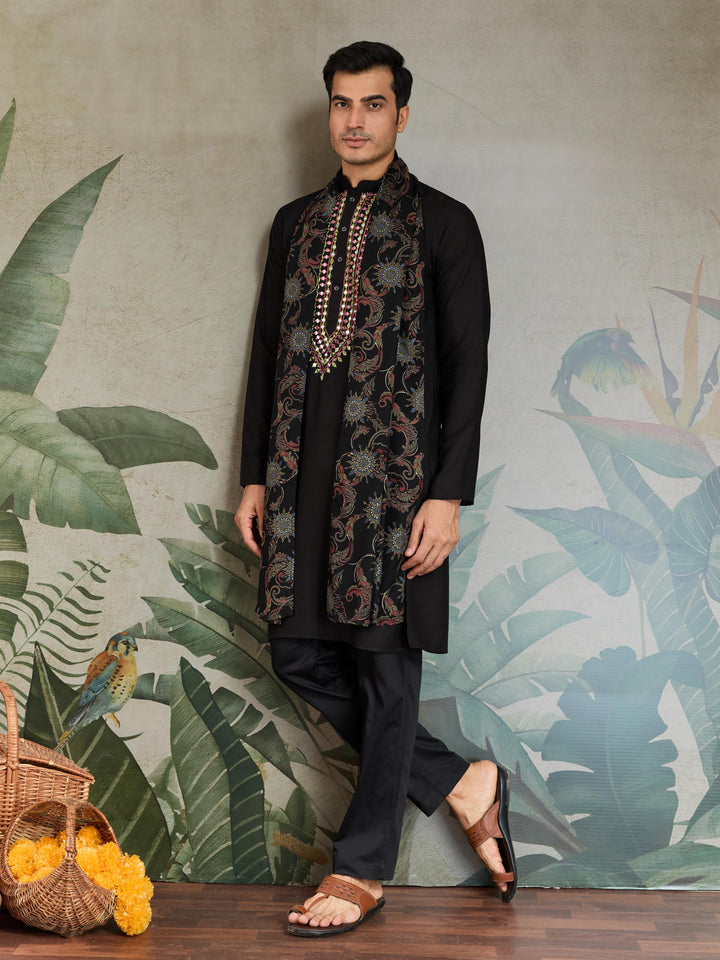 Elegant Viscose Rayon Kurta Set with Real Mirror & Foil Print Dupatta