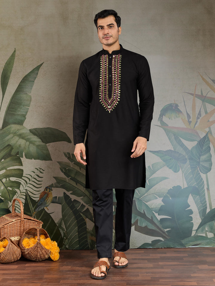 Elegant Viscose Rayon Kurta Set with Real Mirror & Foil Print Dupatta
