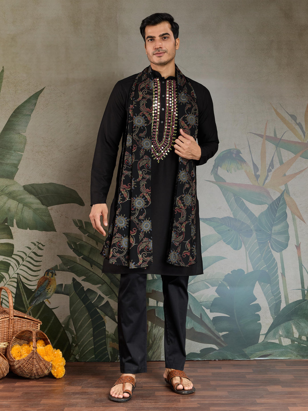 Elegant Viscose Rayon Kurta Set with Real Mirror & Foil Print Dupatta