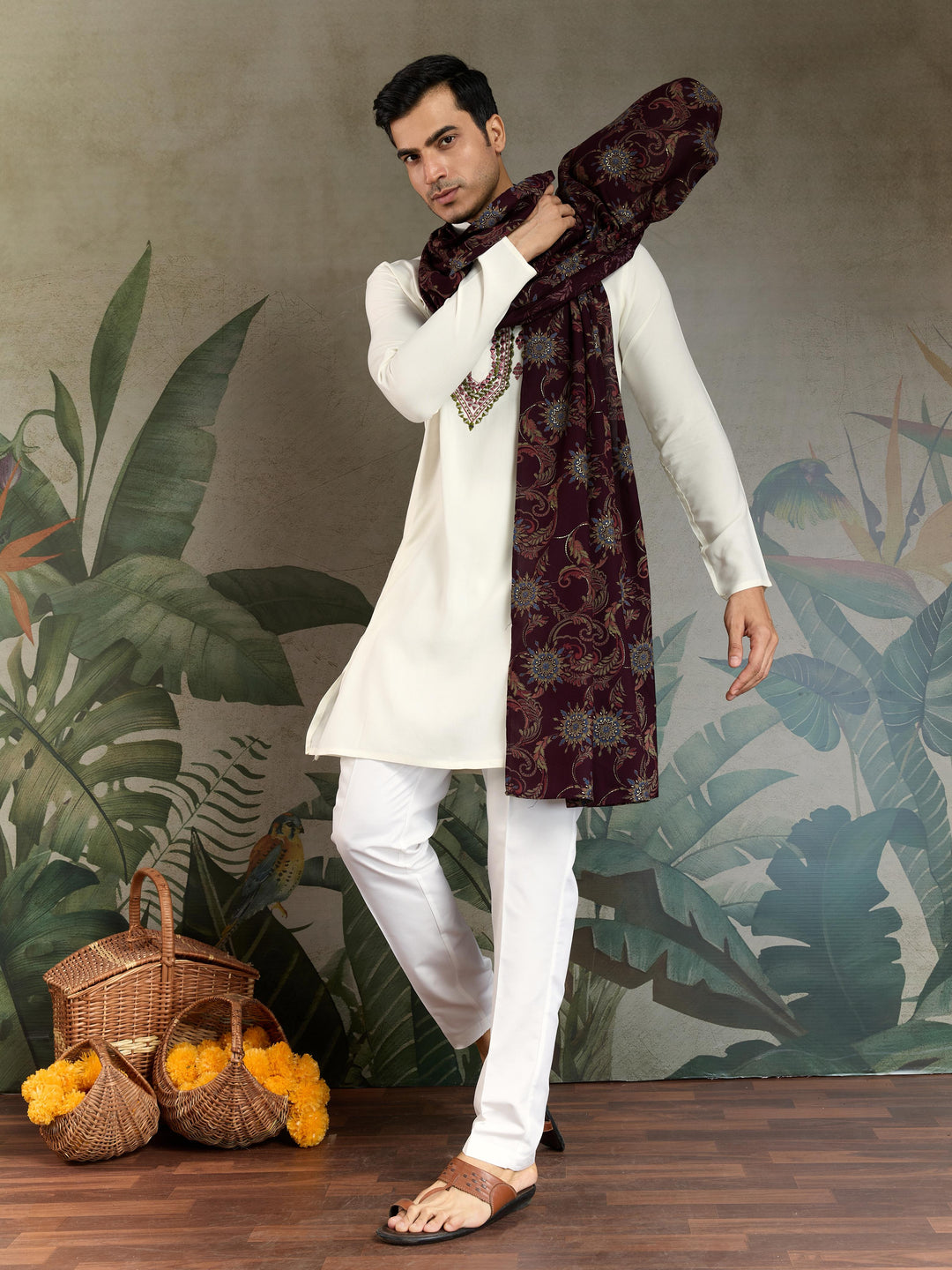 Elegant Viscose Rayon Kurta Set with Real Mirror & Foil Print Dupatta