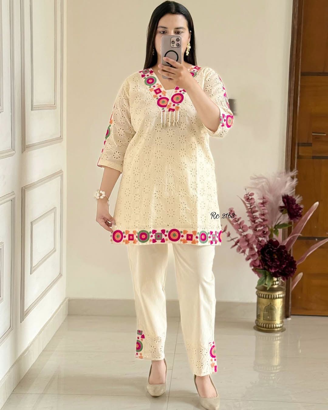 New White Premium Designer Co-ord Set
