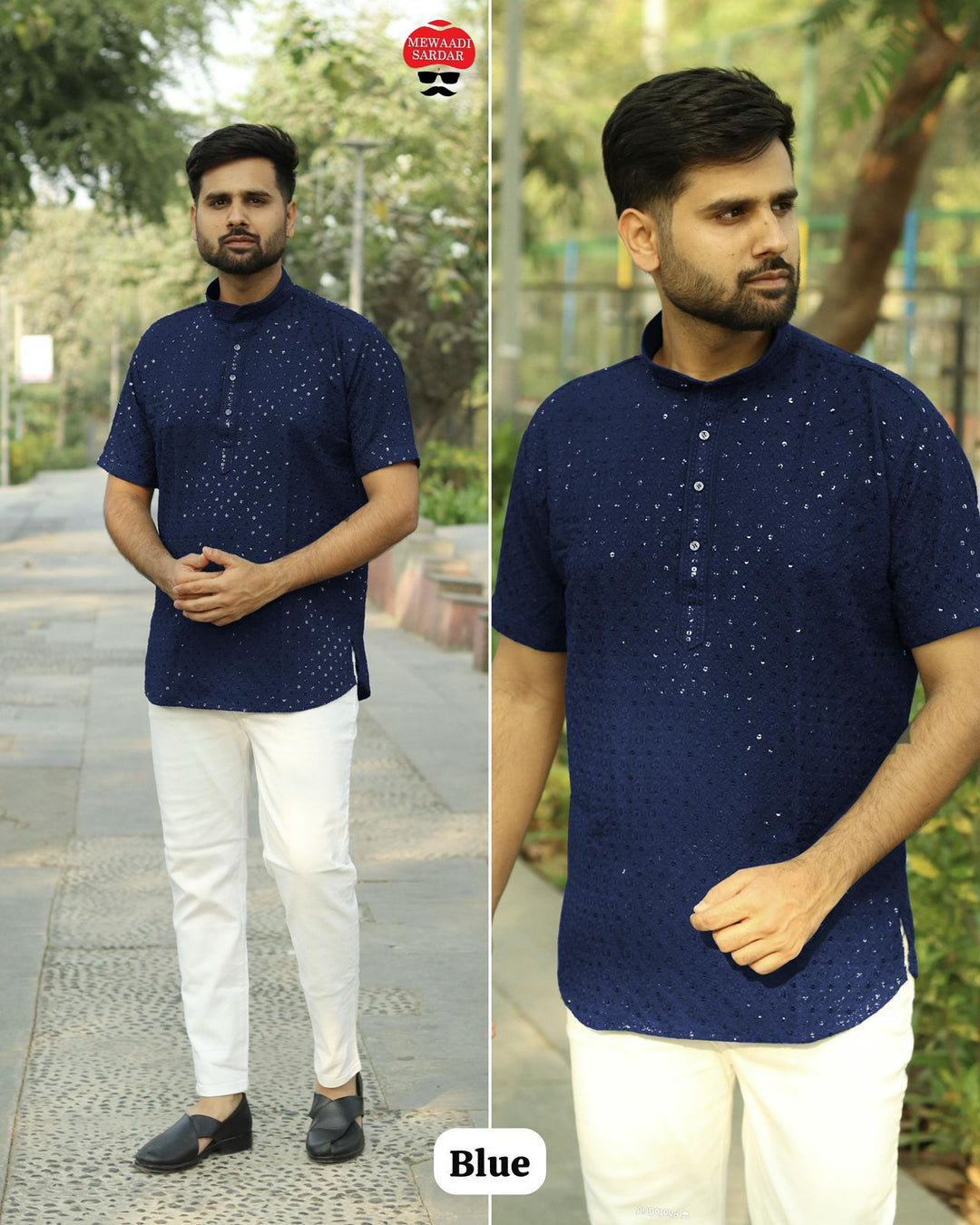 Stylish Short Kurta in Chikan Work Fabric