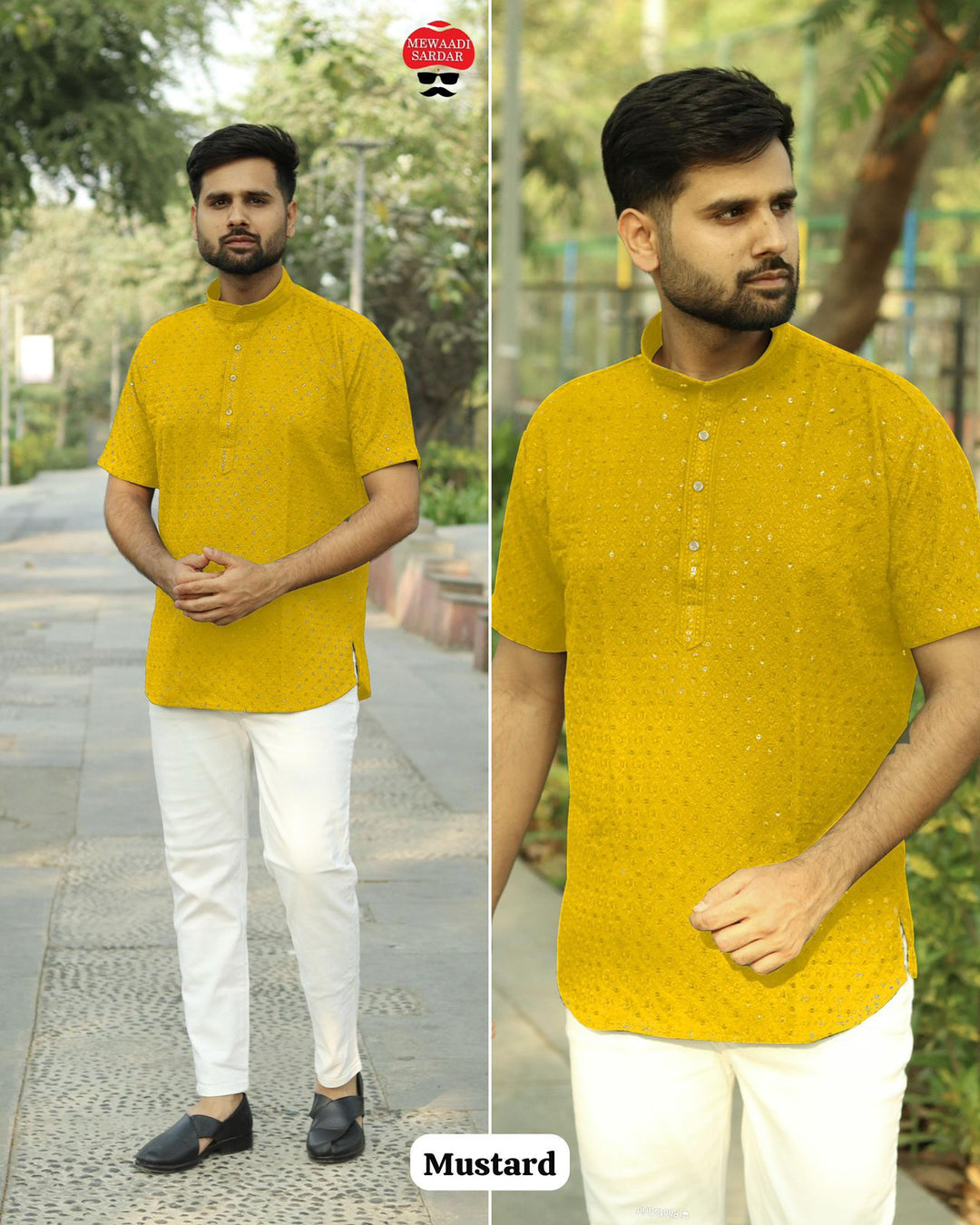 Stylish Short Kurta in Chikan Work Fabric